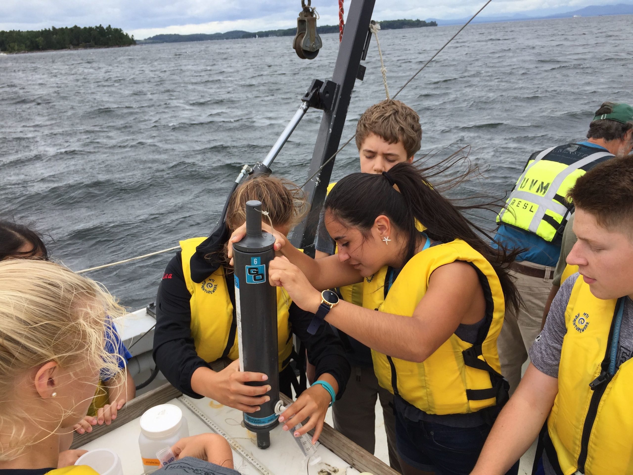 Environmental Science students on Research Study Boat